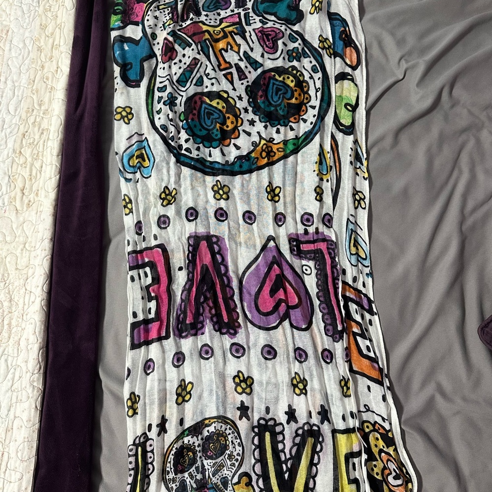 Disney day of the dead scarf, sugar skull